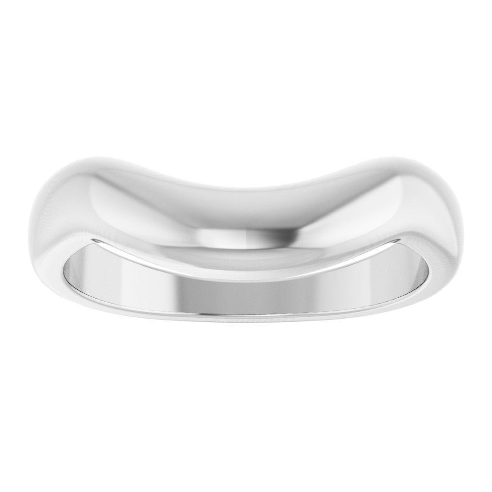14K White Gold Contour Band