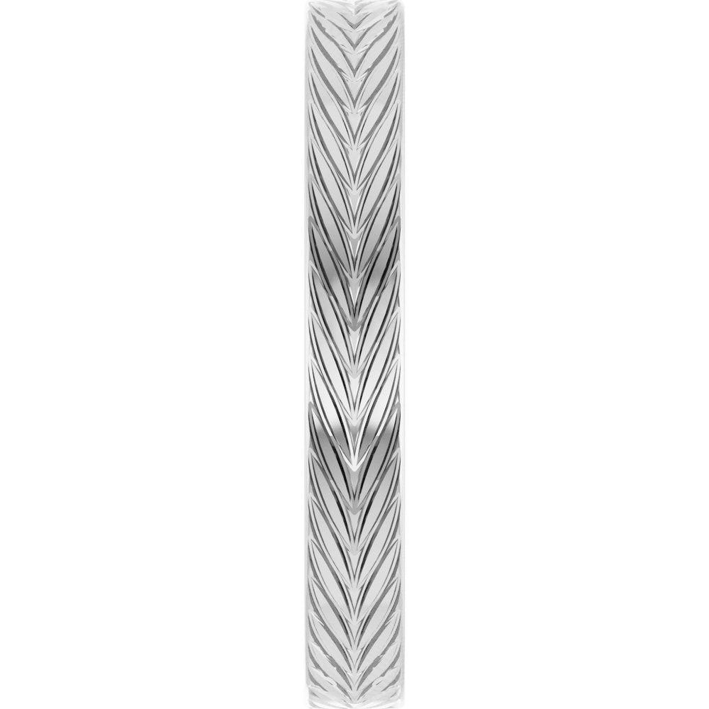 14K White Gold 3 mm Wheat Patterned Band Size 7