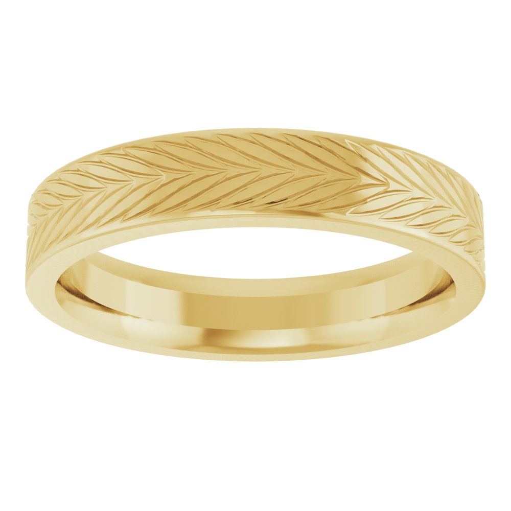 14K Yellow Gold 4 mm Wheat Patterned Band Size 7