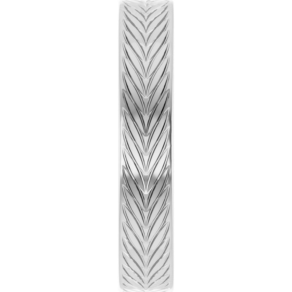 14K White Gold 4 mm Wheat Patterned Band Size 7