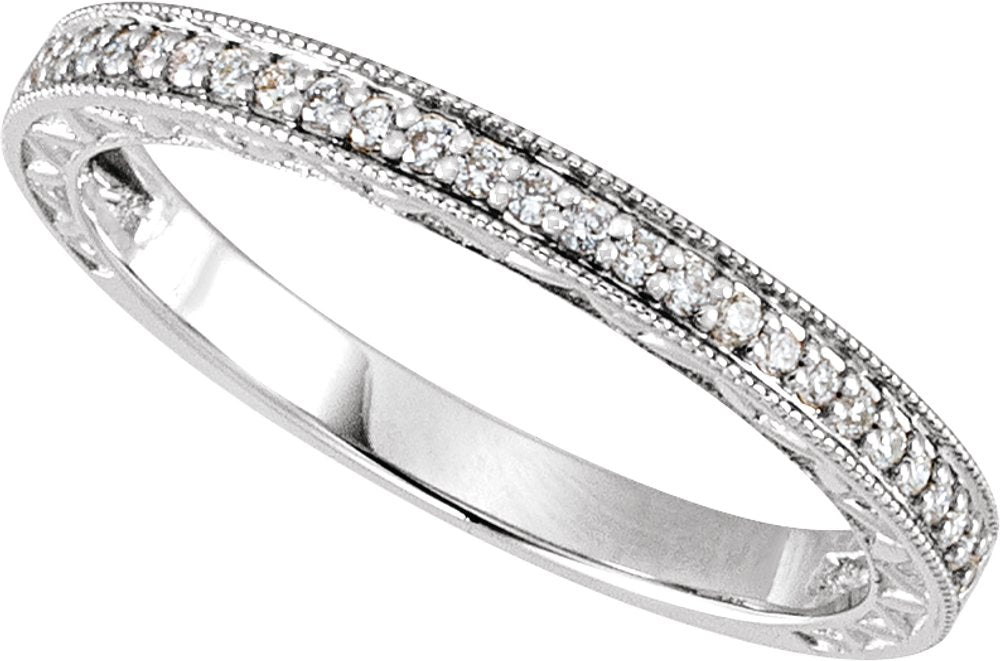 14K White Gold 1/8 CTW Natural Diamond Anniversary and