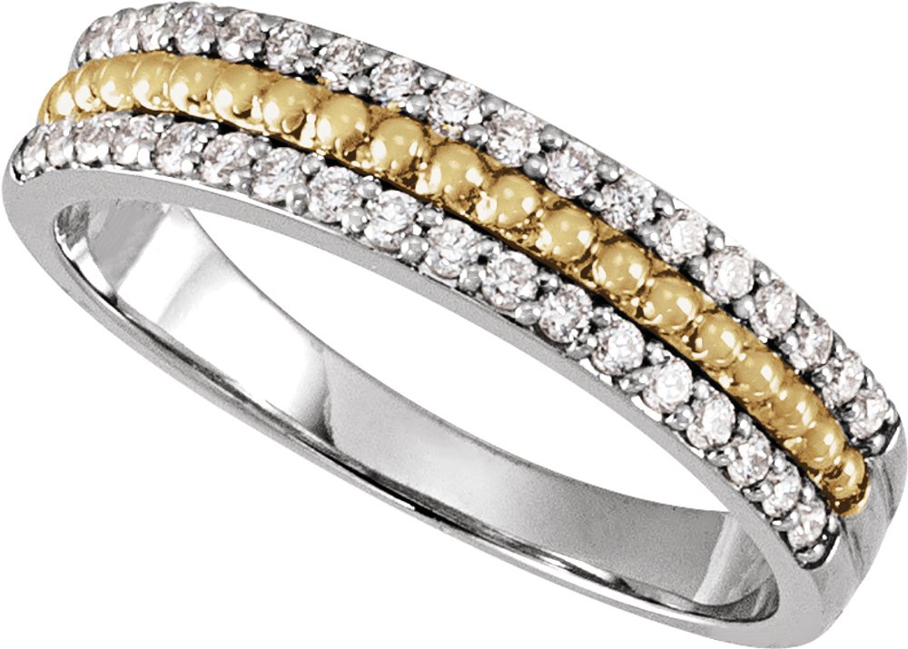 14K White/Yellow Gold 1/3 CTW Lab-Grown Diamond Anniversary Band
