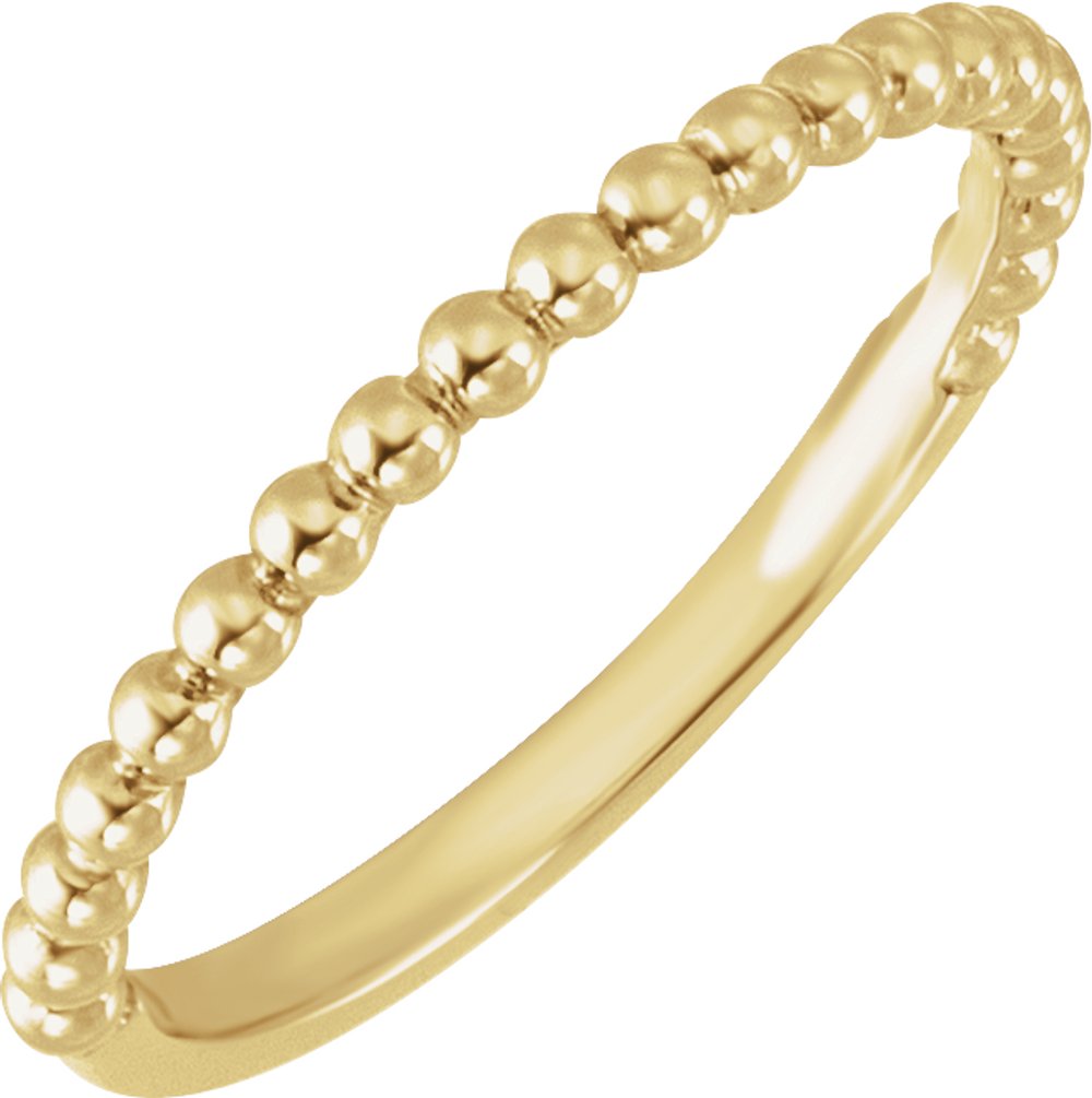 14K Yellow Gold Beaded Band