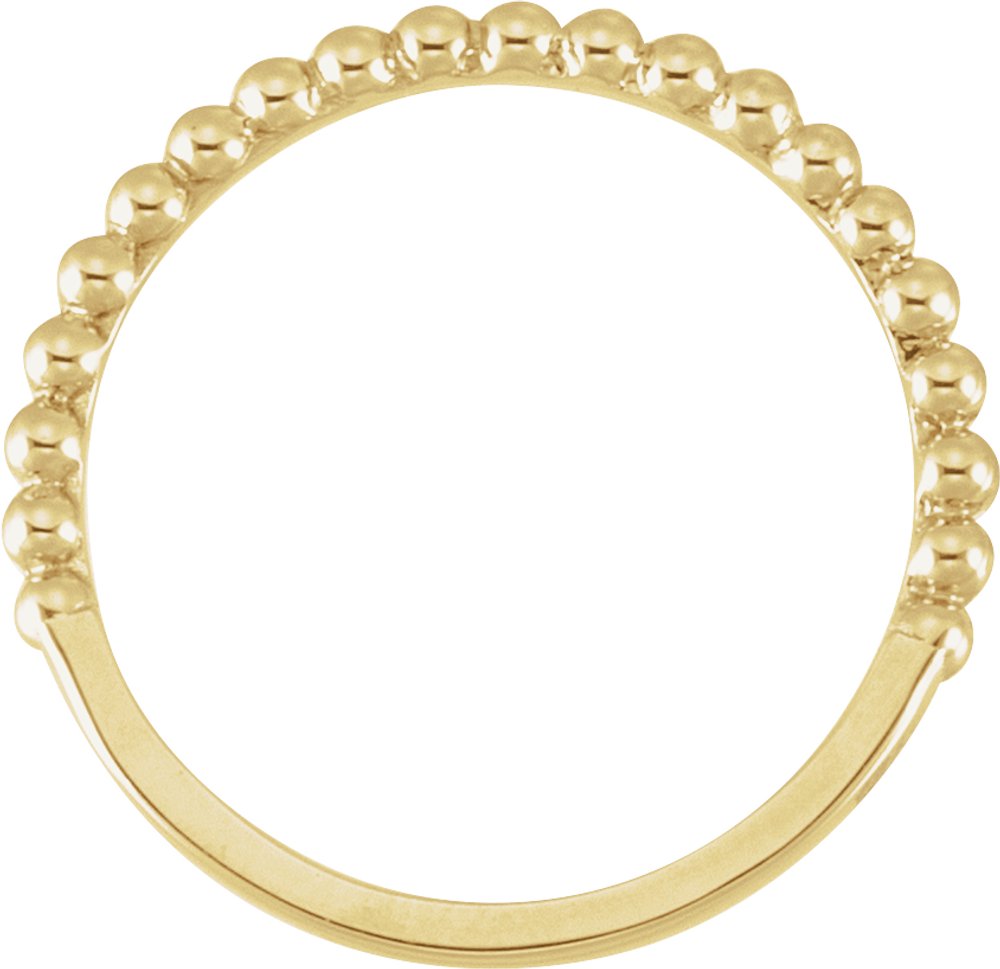 14K Yellow Gold Beaded Band