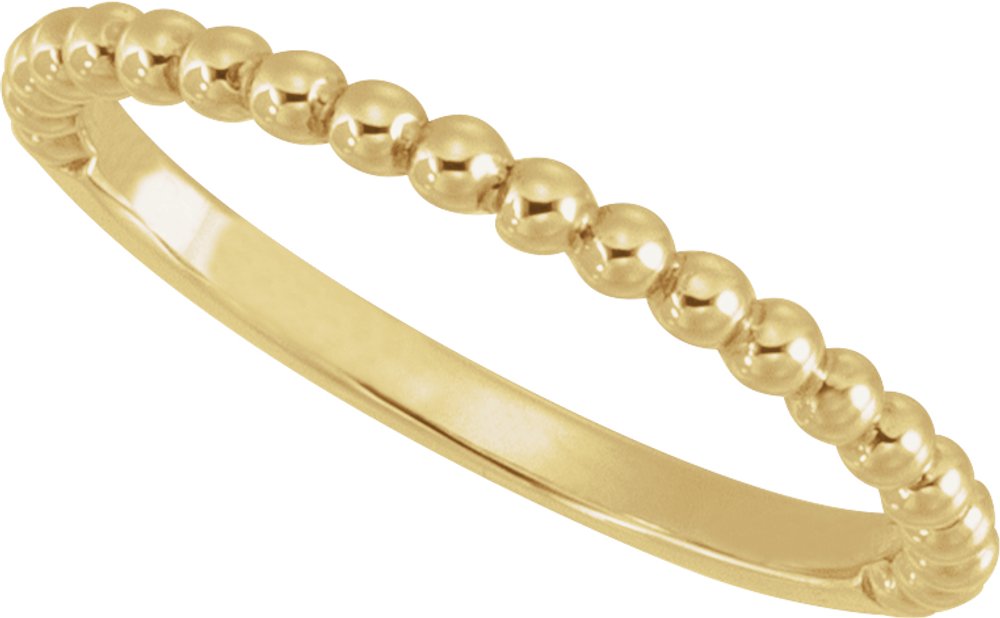14K Yellow Gold Beaded Band