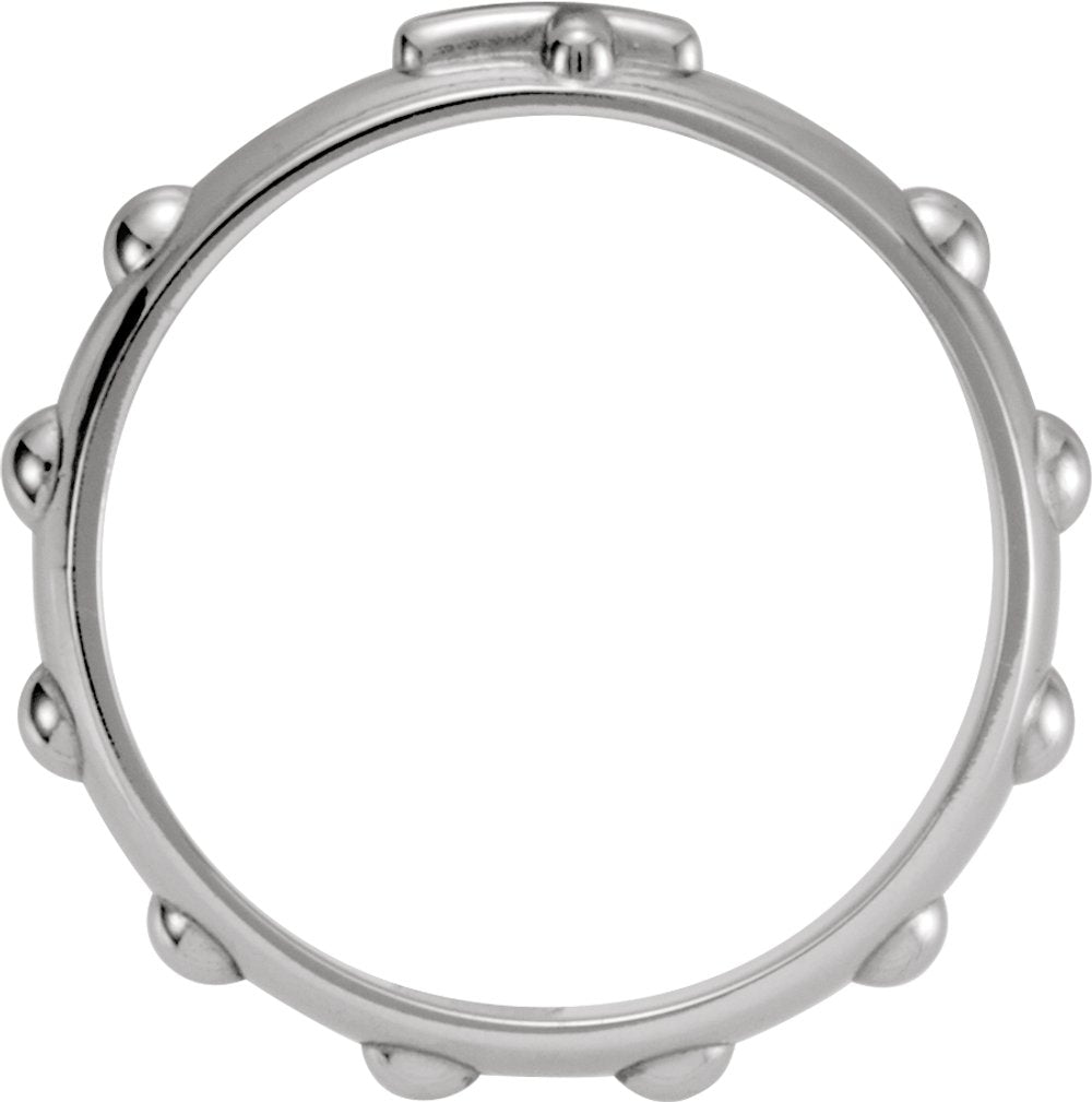 Sterling Silver 5 mm Rosary Ring Size 6