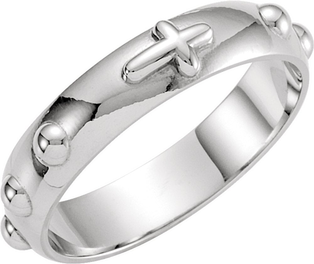 Sterling Silver 5 mm Rosary Ring Size 6