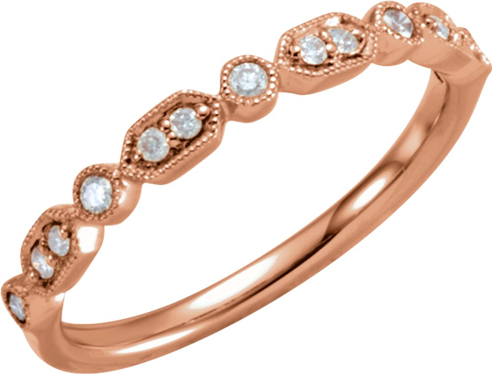 14K Rose Gold 1/8 CTW Natural Diamond Stackable Ring