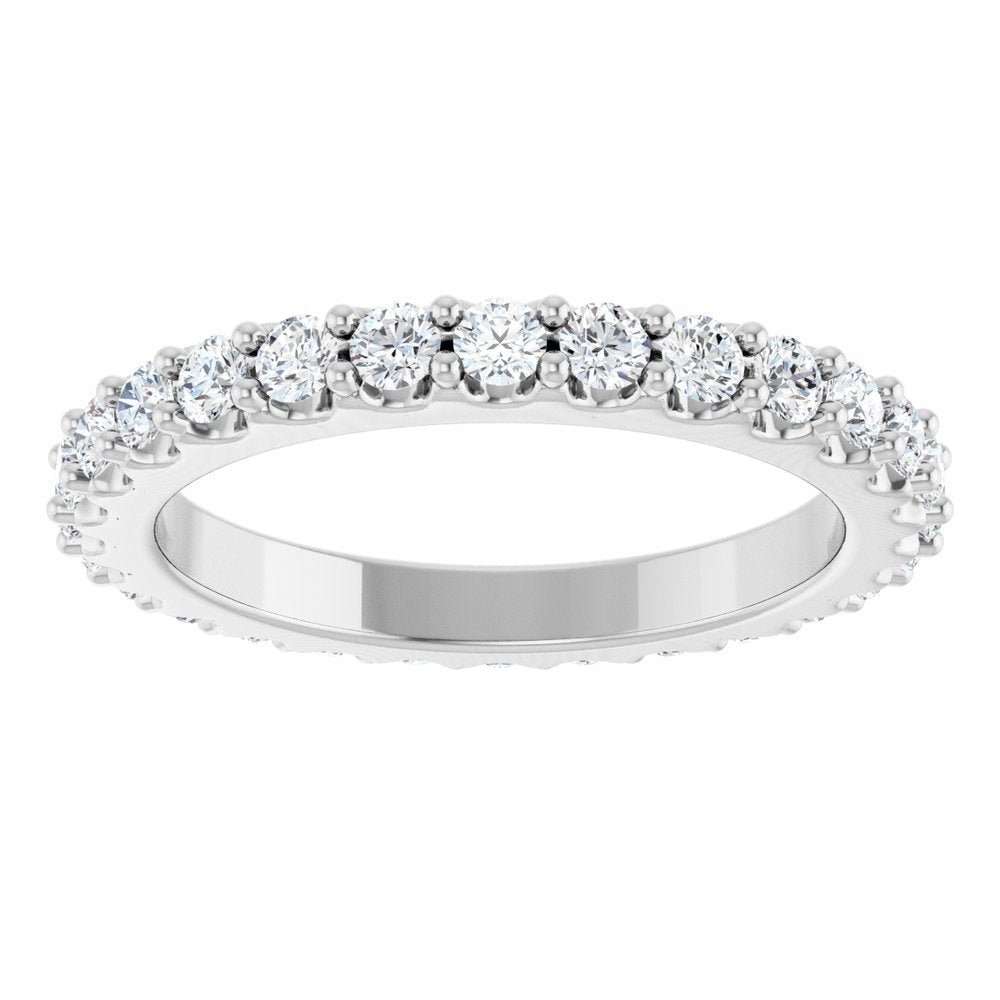 14K White Gold 3/4 CTW Lab-Grown Diamond Eternity Band Size 5.5
