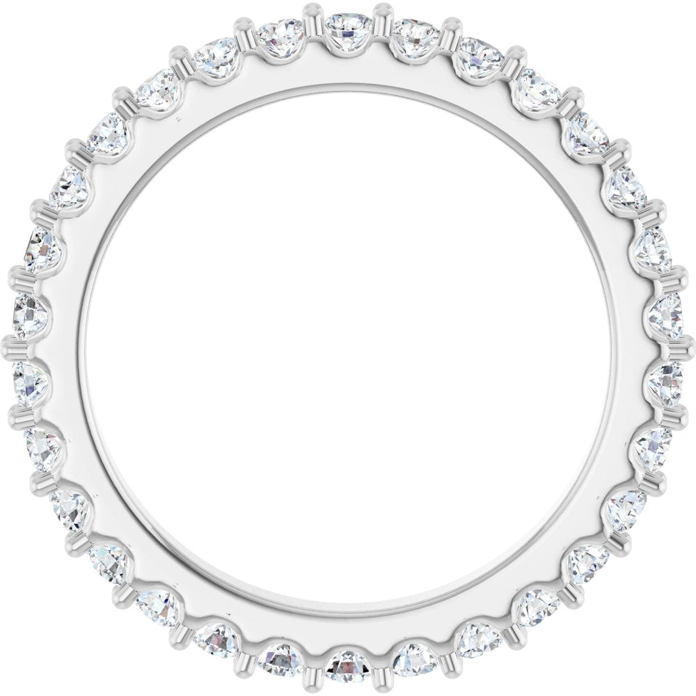 14K White Gold 7/8 CTW Natural Diamond Eternity Band Size 6.5