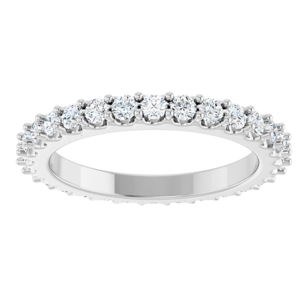 14K White Gold 7/8 CTW Natural Diamond Eternity Band Size 6.5