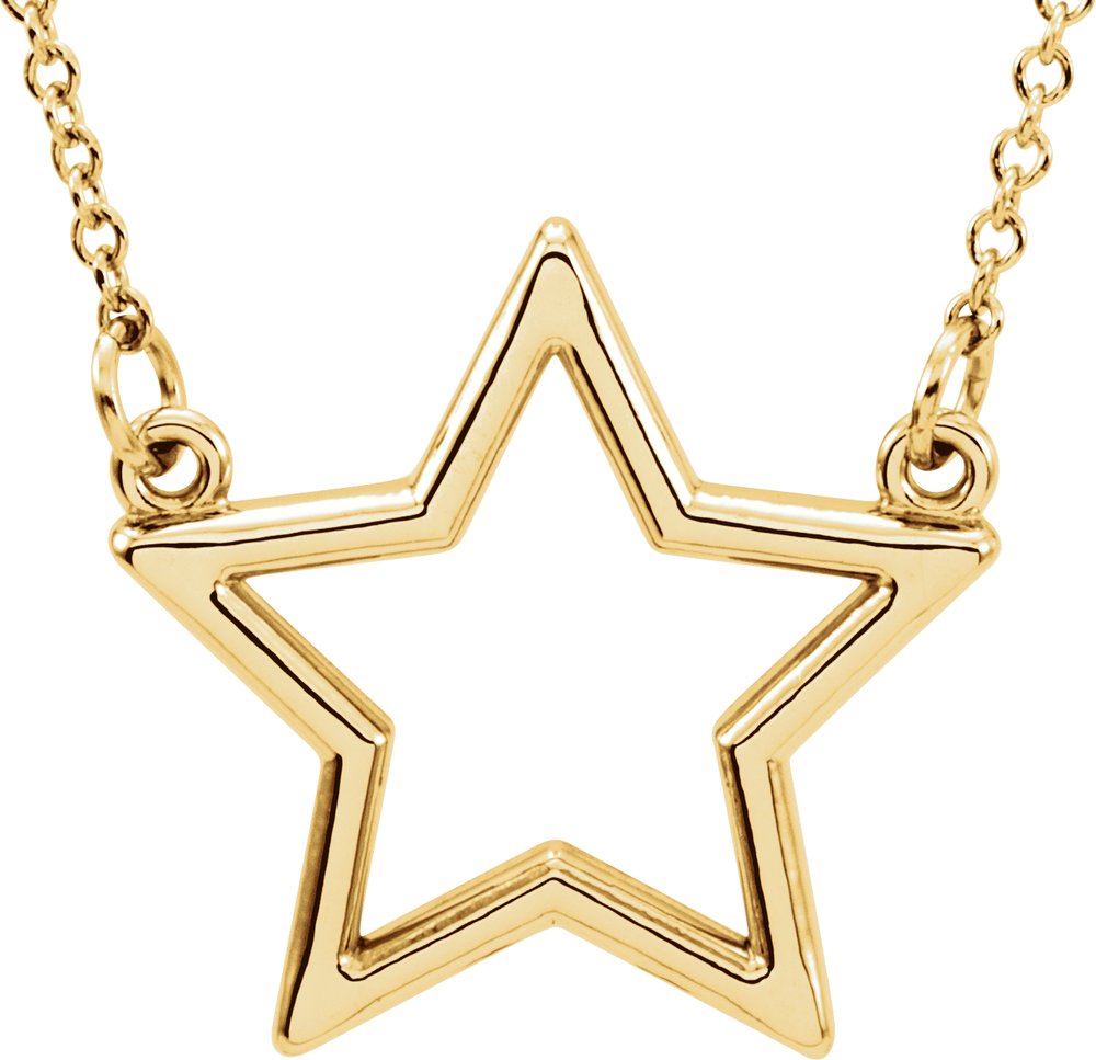 14K Yellow Star 16" Necklace