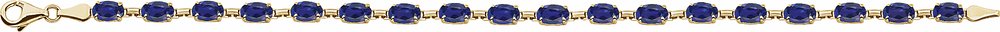 14K Yellow Gold Lab-Grown Blue Sapphire 7 1/4" Bracelet