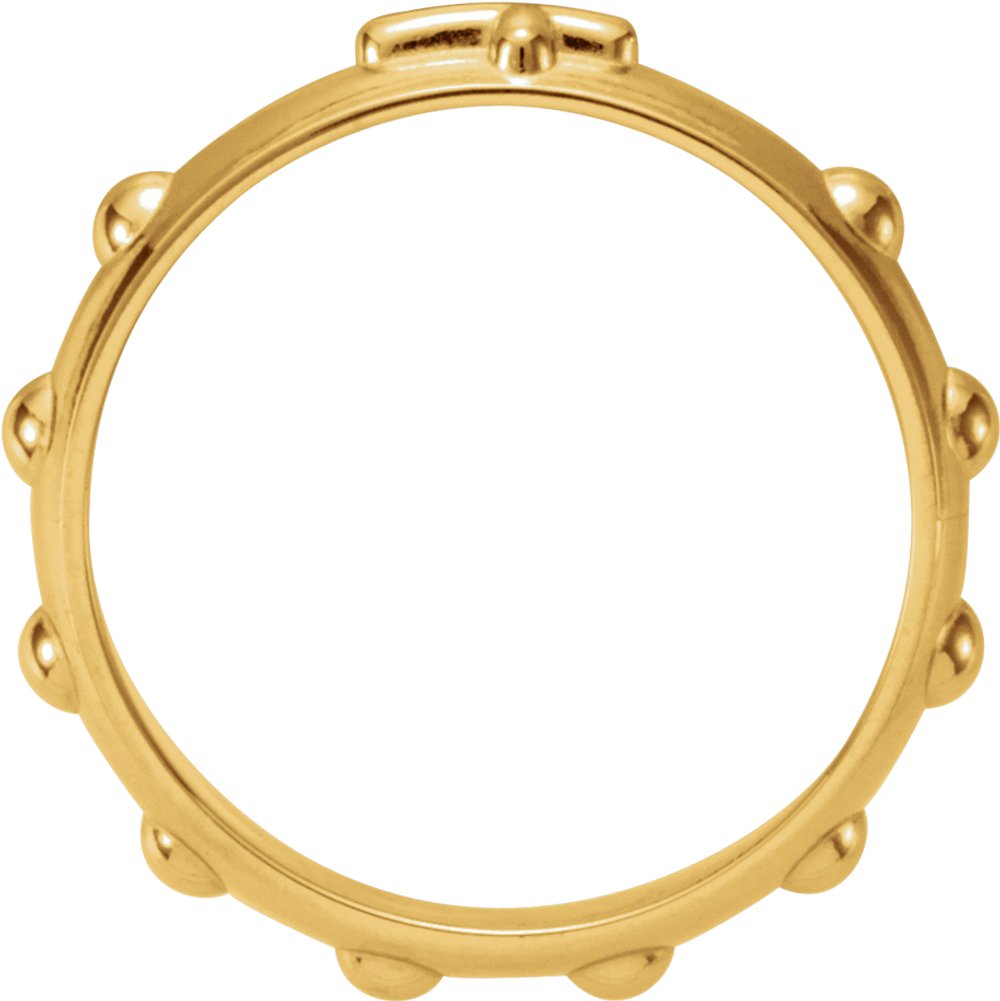 14K Yellow Gold 5 mm Rosary Ring Size 7