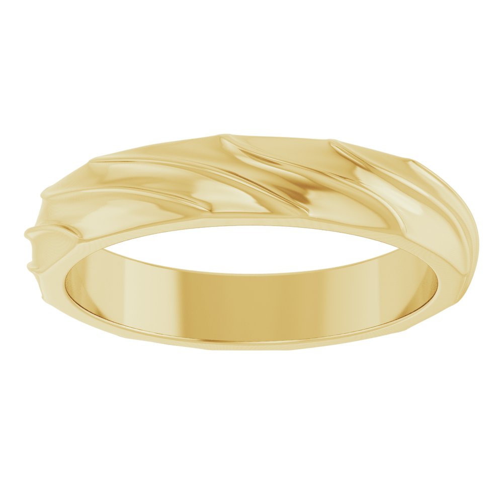 14K Yellow Gold 4 mm Ridged Band Size 10