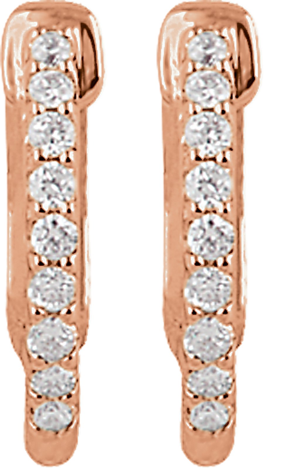 14K Rose Gold 1/4 CTW Natural Diamond Inside-Outside 14.5 mm Hinged Hoop Earrings