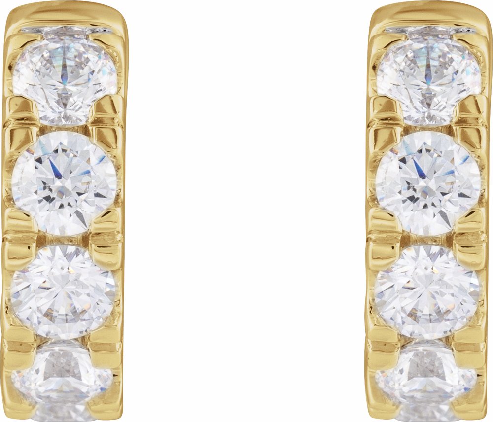 14K Yellow Gold 1 7/8 CTW Lab-Grown Diamond Hinged 14.7 mm Hoop Earrings