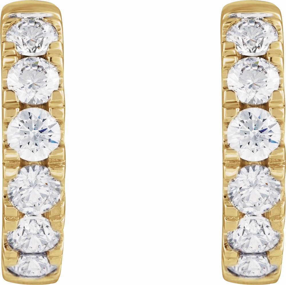 14K Yellow Gold 2 1/4 CTW Lab-Grown Diamond Hinged 19.45 mm Hoop Earrings