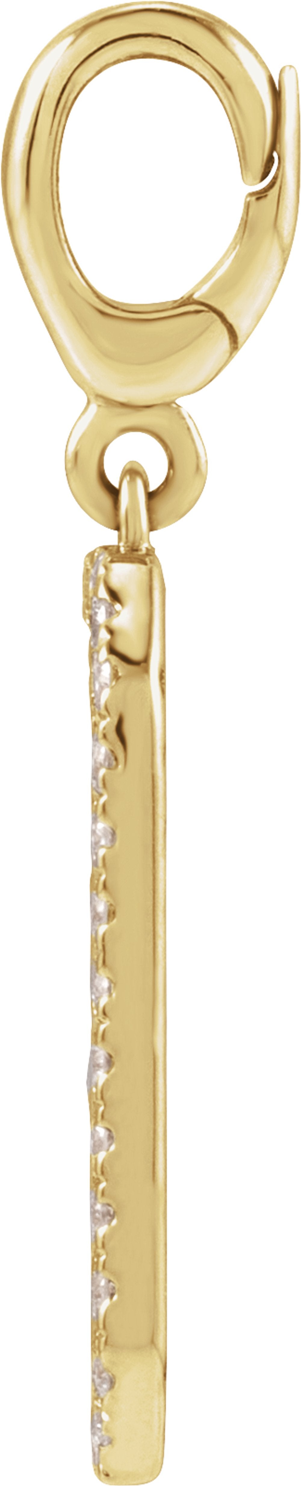 14K Yellow Gold Engravable 1/6 CTW Natural Diamond Dog Tag Charm/Pendant