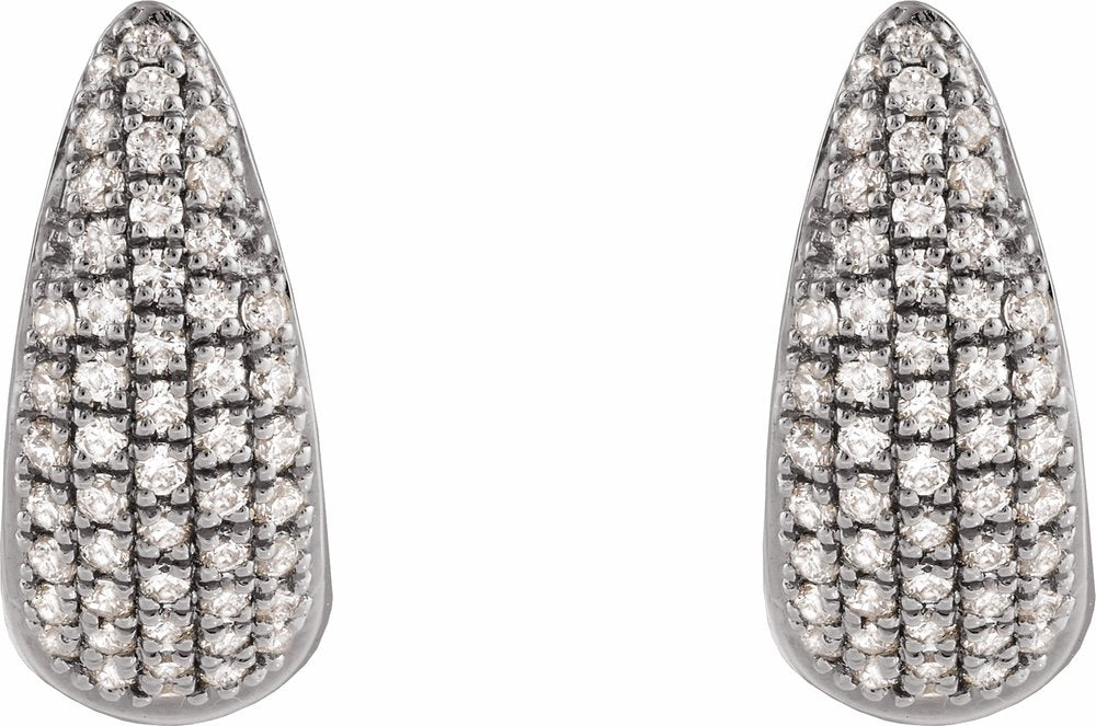14K White Gold 1/3 CTW Natural Diamond Hinged 11 mm Hoop Earrings