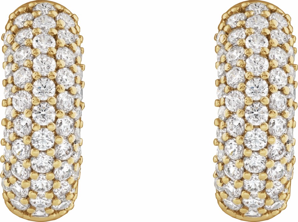 14K Yellow Gold 1/2 CTW Lab-Grown Diamond Hoop Earrings