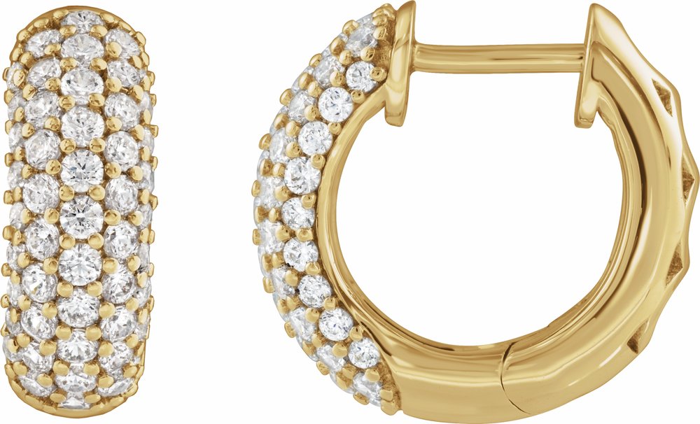 14K Yellow Gold 1/2 CTW Lab-Grown Diamond Hoop Earrings
