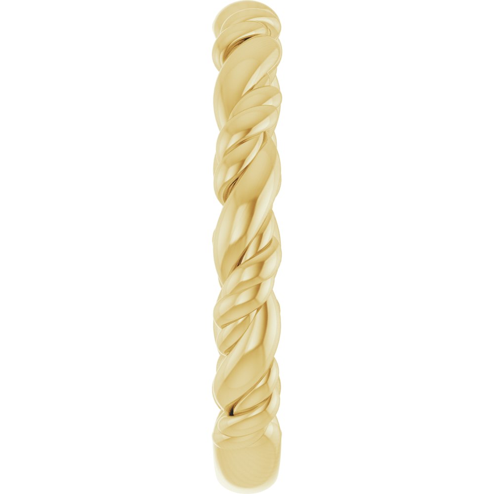 14K Yellow Gold Stackable Rope Ring