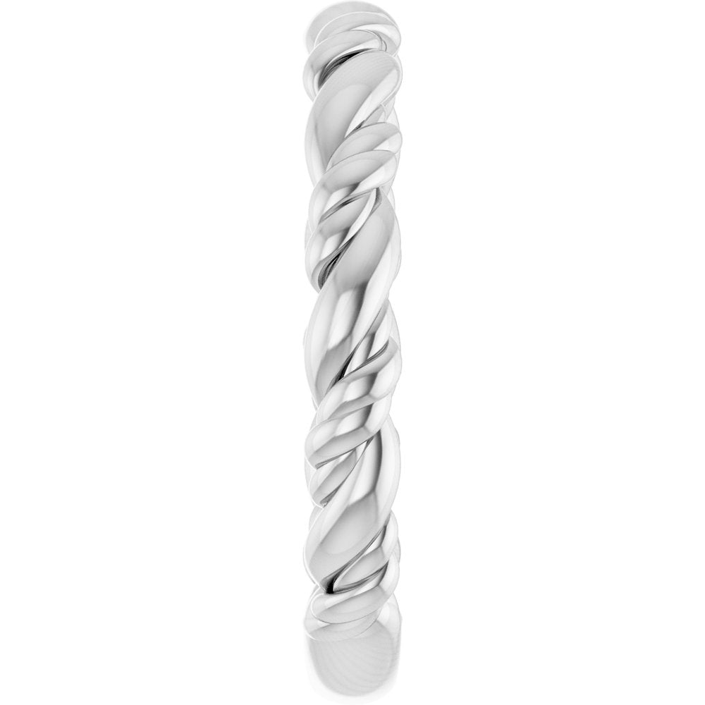 Sterling Silver Stackable Rope Ring
