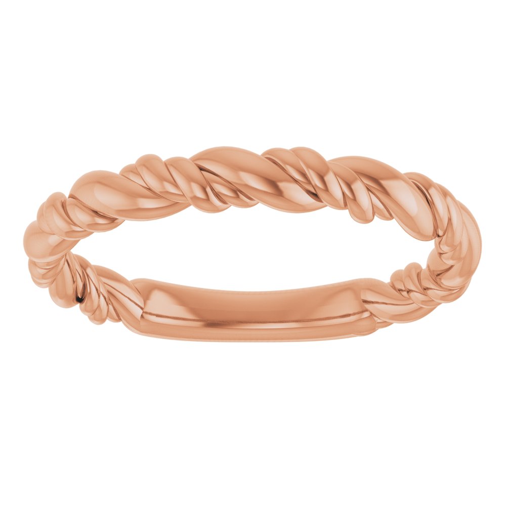 14K Rose Gold Stackable Rope Ring