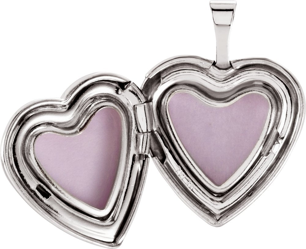 Sterling Silver 20.7x15.7 mm Cross Heart Locket