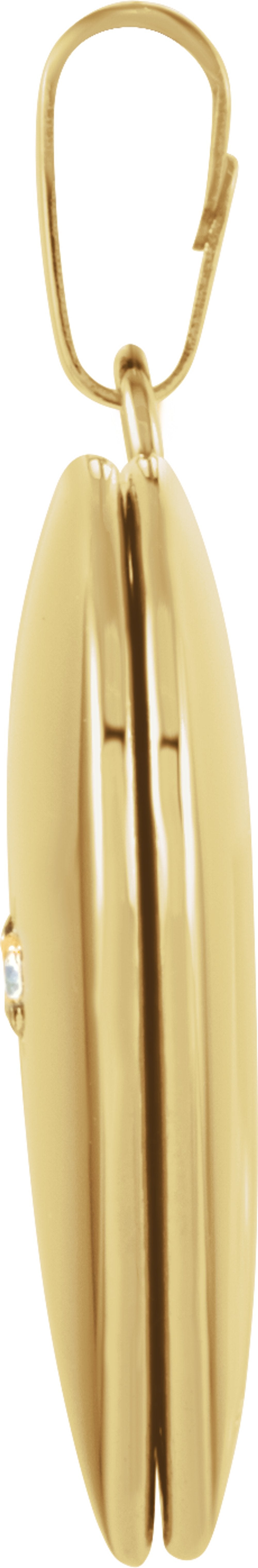 14K Yellow Gold .02 CT Natural Diamond Heart Locket