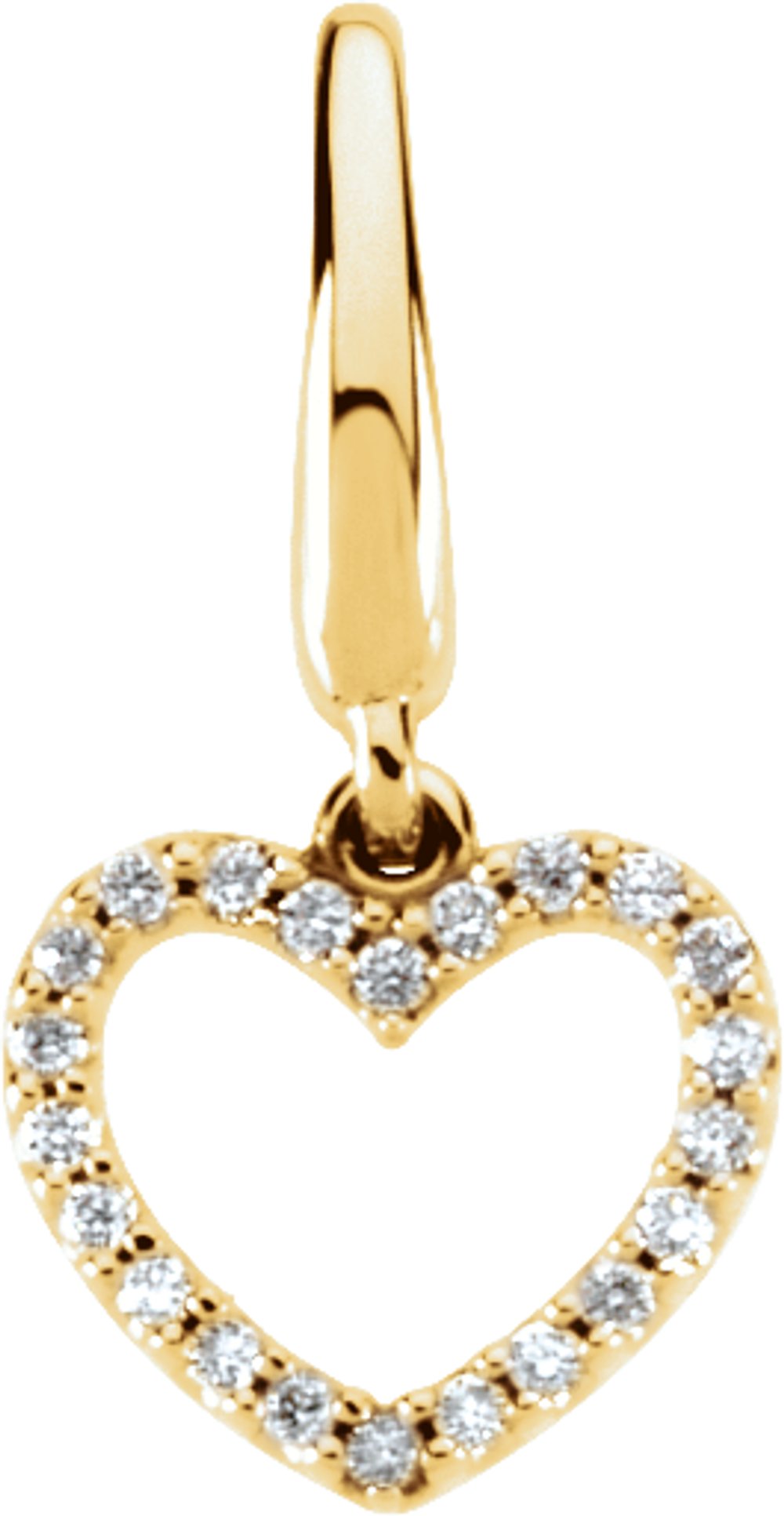 14K Yellow .08 CTW Natural Diamond Heart Charm