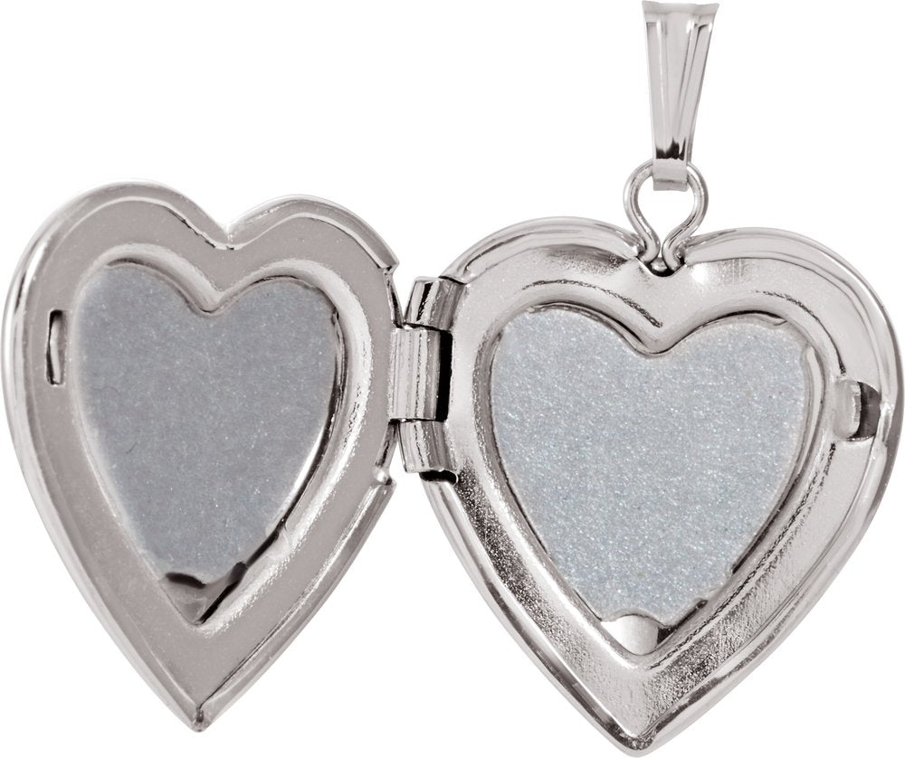 Sterling Silver .01 CTW Natural Diamond 15 mm Heart Locket