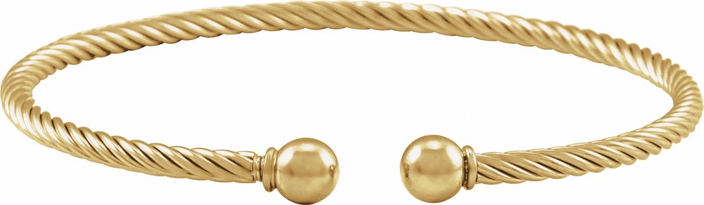 14K Yellow Gold-Filled 3 mm Cuff 6 7/10" Bracelet
