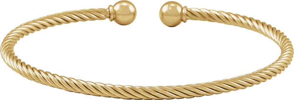 14K Yellow Gold-Filled 3 mm Cuff 6 7/10" Bracelet
