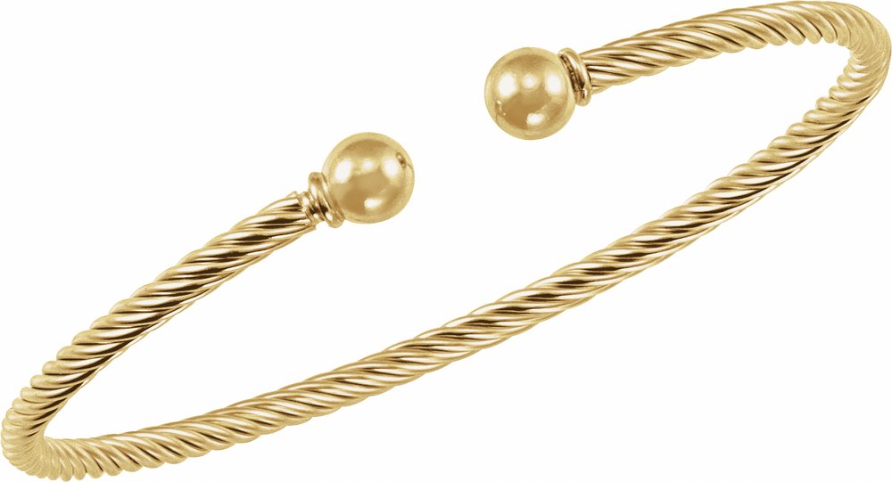 14K Yellow Gold-Filled 3 mm Cuff 6 7/10" Bracelet