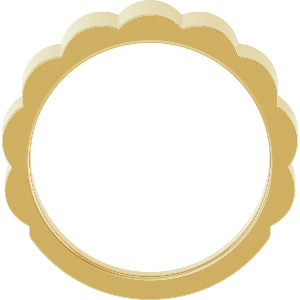 14K Yellow Gold 7 mm Grooved Tapered Band Size 7
