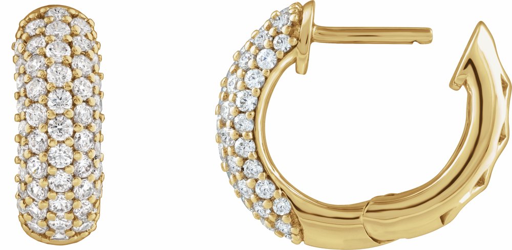 14K Yellow Gold 1/2 CTW Lab-Grown Diamond Hoop Earrings