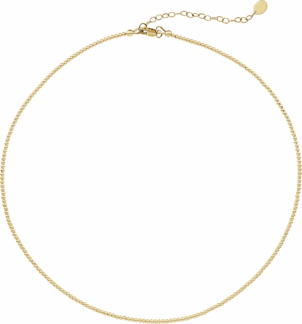 14K Yellow Gold-Filled 2 mm Hollow Bead 16" Necklace
