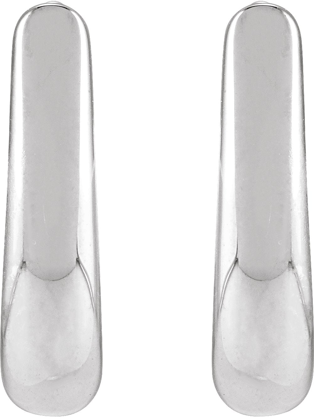 14K White Gold Hinged 15 mm Hoop Earrings