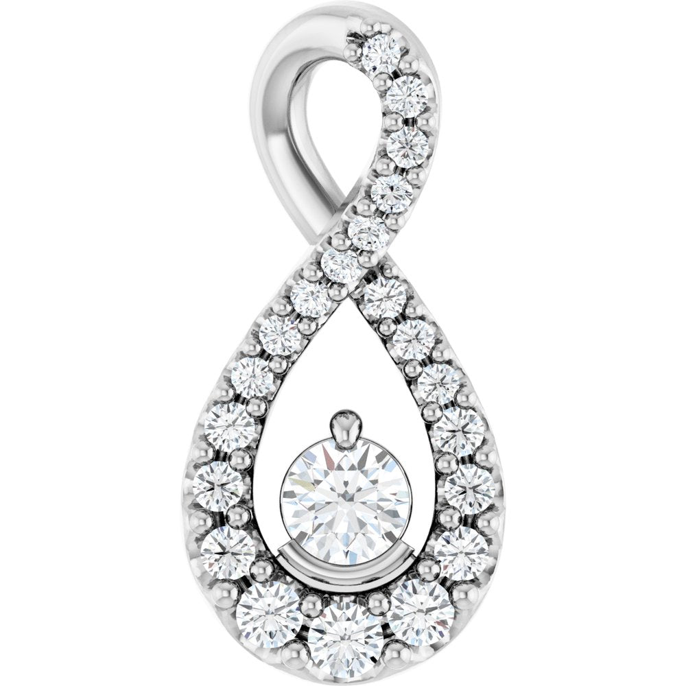 14K White Gold 1/5 CTW Lab-Grown Diamond Freeform Pendant