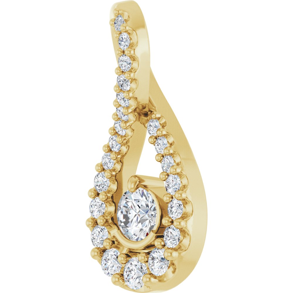14K Yellow Gold 1/5 CTW Lab-Grown Diamond Freeform Pendant