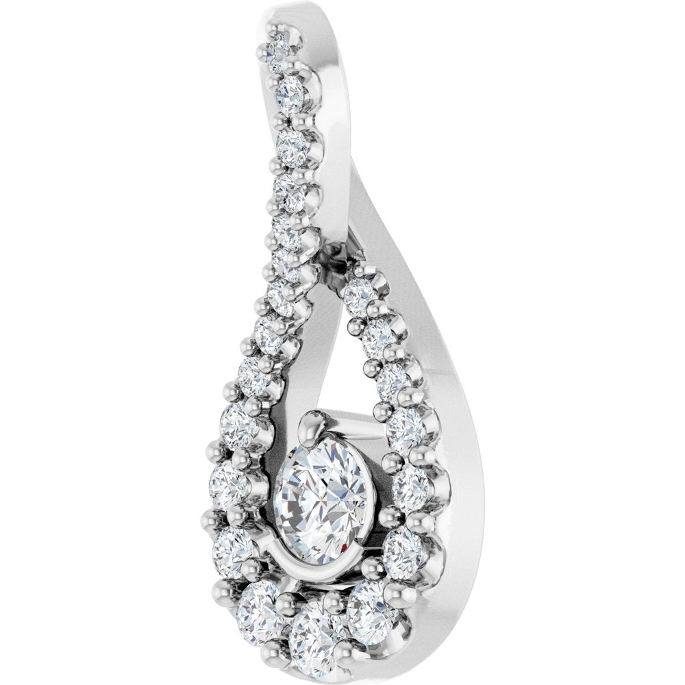 14K White Gold 1/5 CTW Lab-Grown Diamond Freeform Pendant