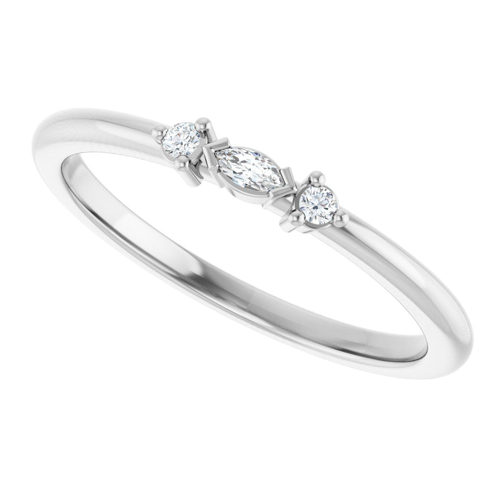 Sterling Silver .06 CTW Lab-Grown Diamond Stackable Ring