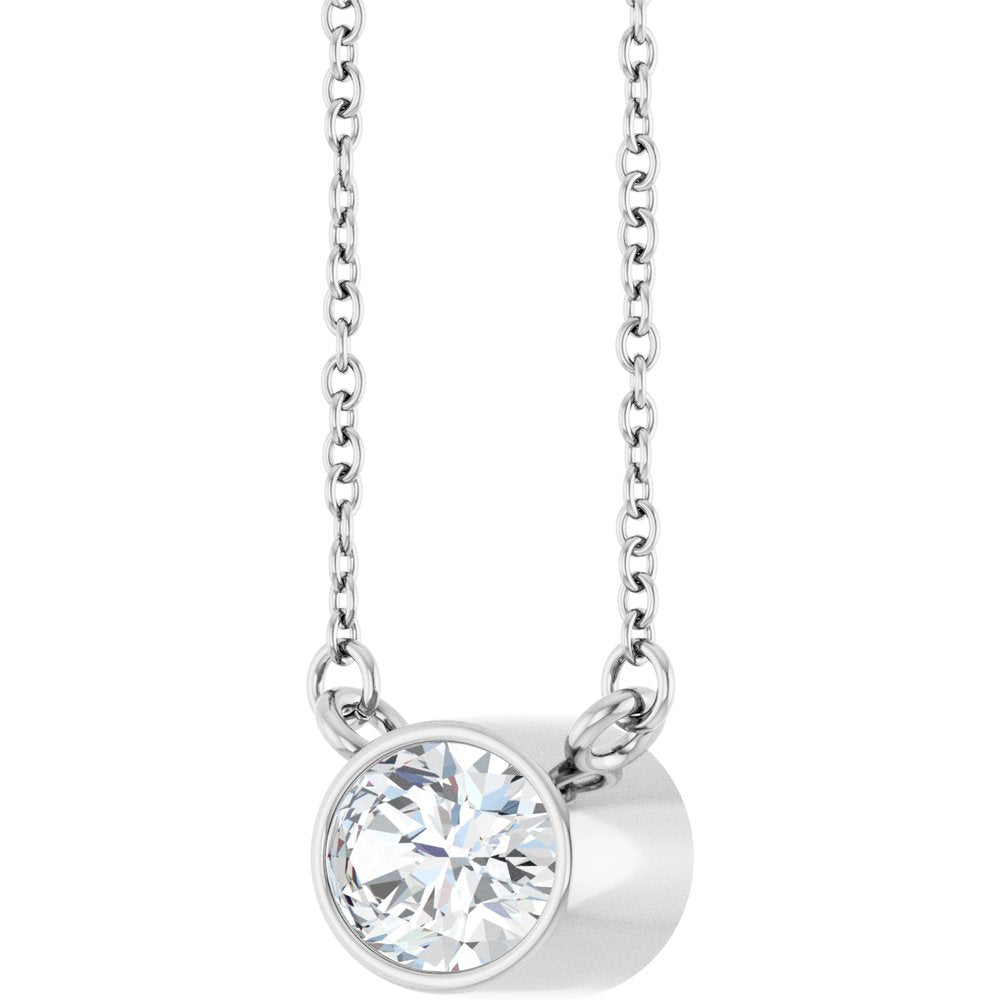 14K White Gold 7/8 CT Lab-Grown Diamond 18" Necklace