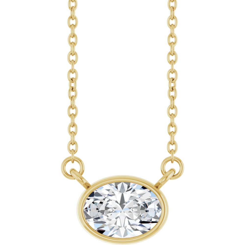 14K Yellow Gold 3/4 CT Lab-Grown Diamond 18" Necklace