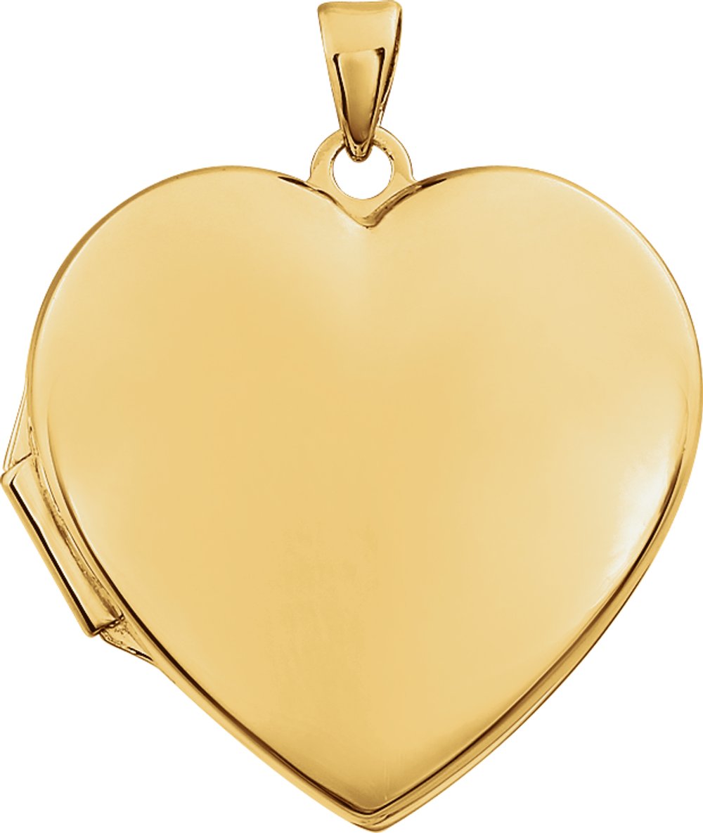 14K Yellow Gold Engravable Heart Locket