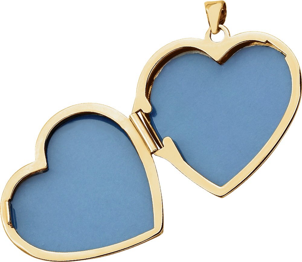 14K Yellow Gold Engravable Heart Locket