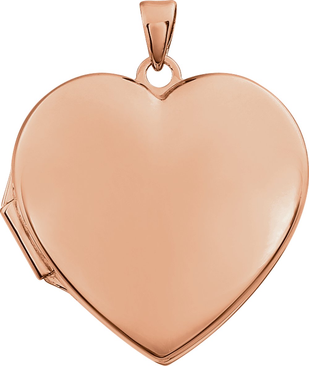 14K Rose Gold Engravable Heart Locket