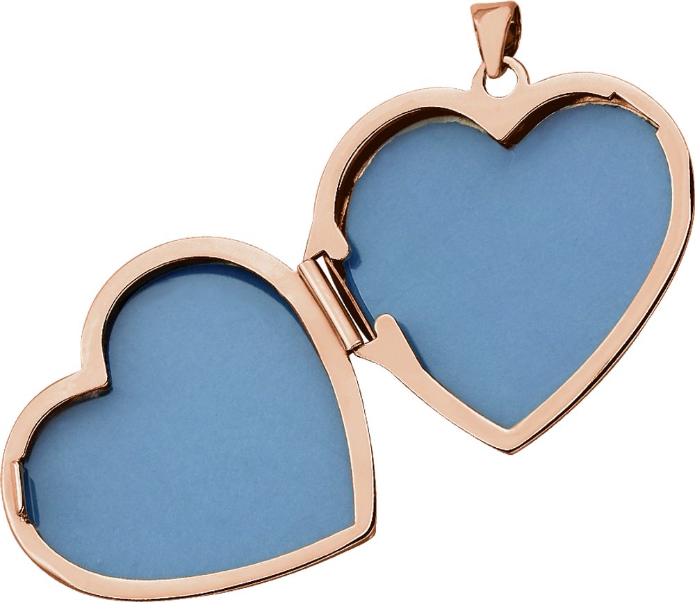 14K Rose Gold Engravable Heart Locket